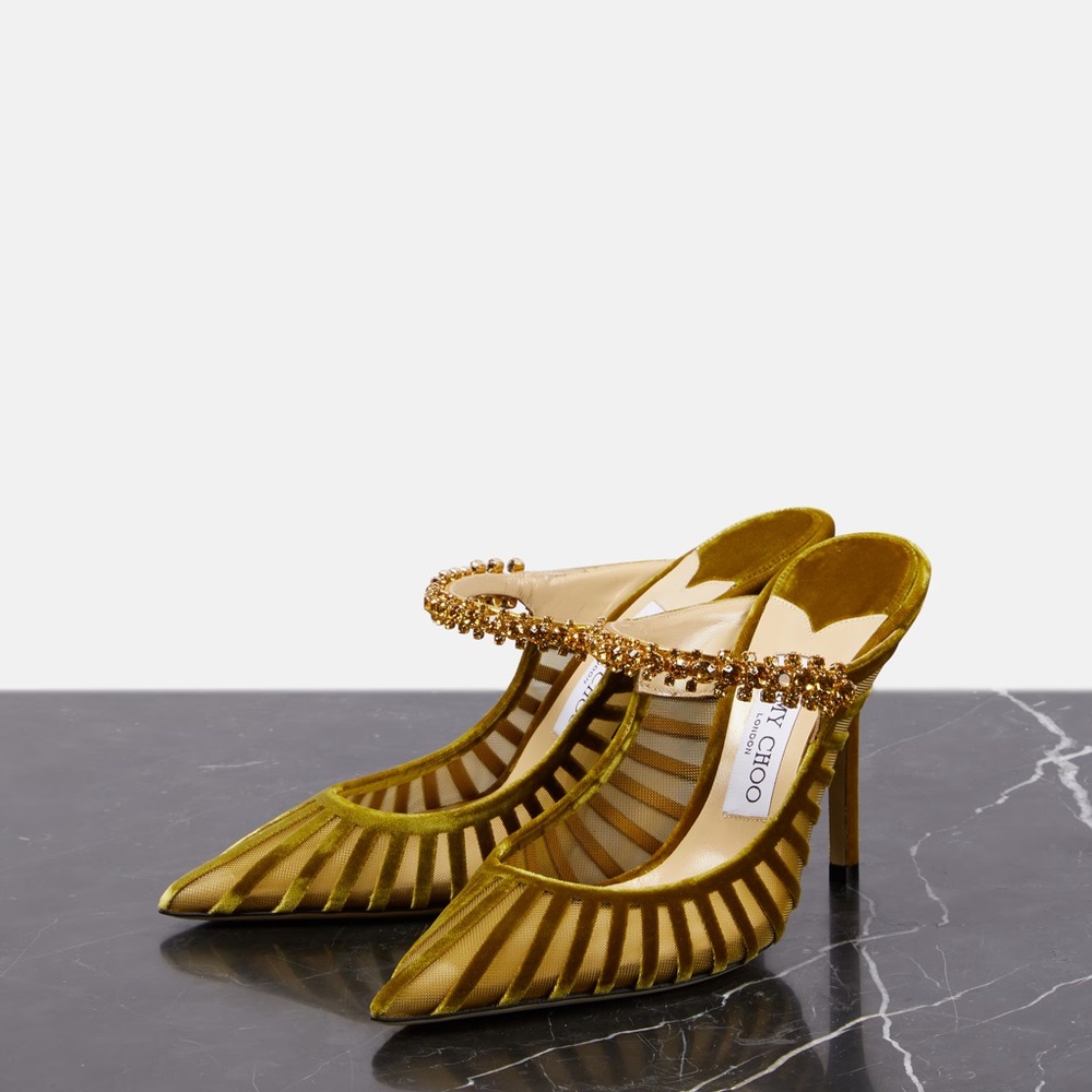 🚫SOLD🚫 Jimmy Choo Bing Crystal Embellished Pointed Toe Mule Pump - EUR 37 - Picture 3 of 12